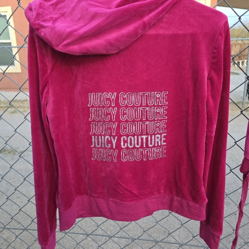 Juicy Couture Women's Pink Velour Hoodie and sweatpants Set